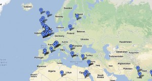 Travel Writing Competition Entries Map