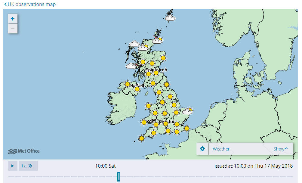 UK weather forecast map - Met Office - Google Chrome 17052018 134931