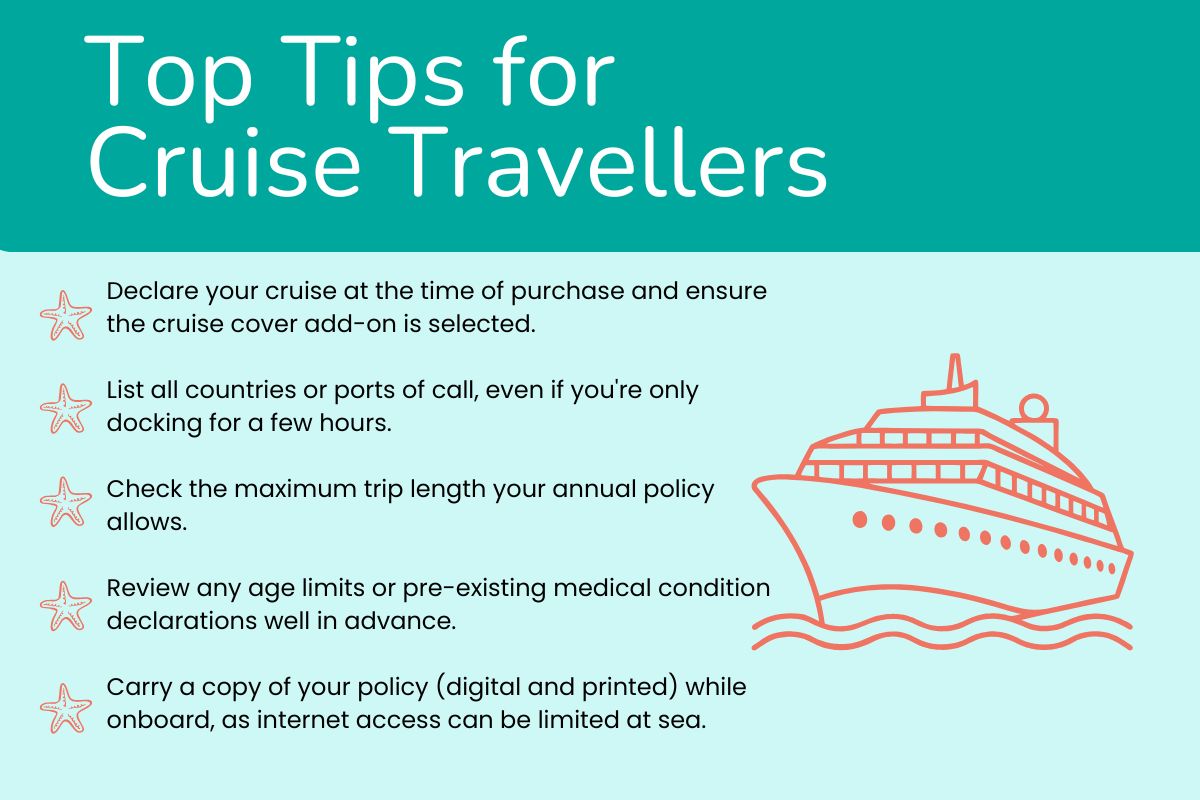Top tips for cruise travellers infographic