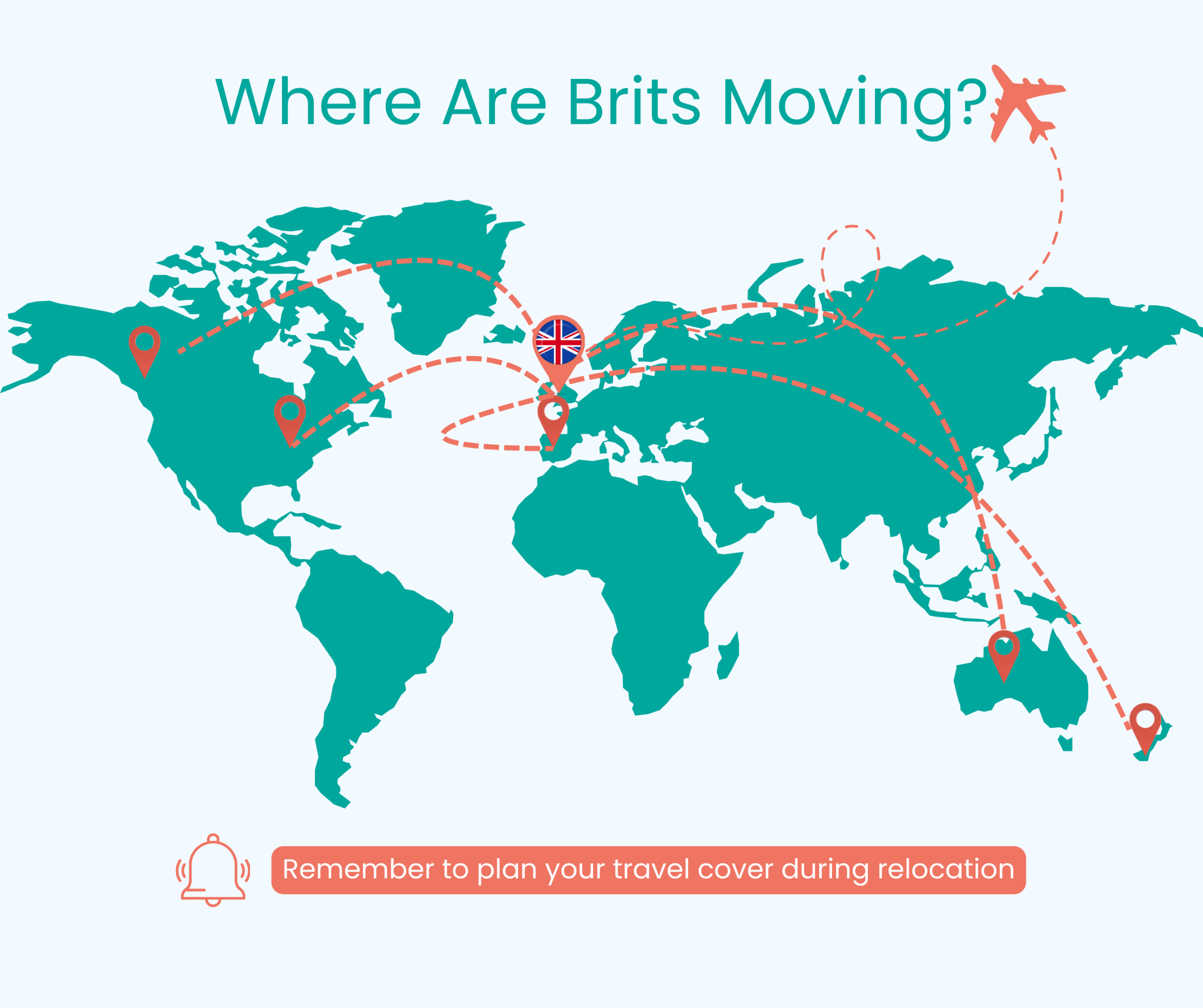Emigration map infographic