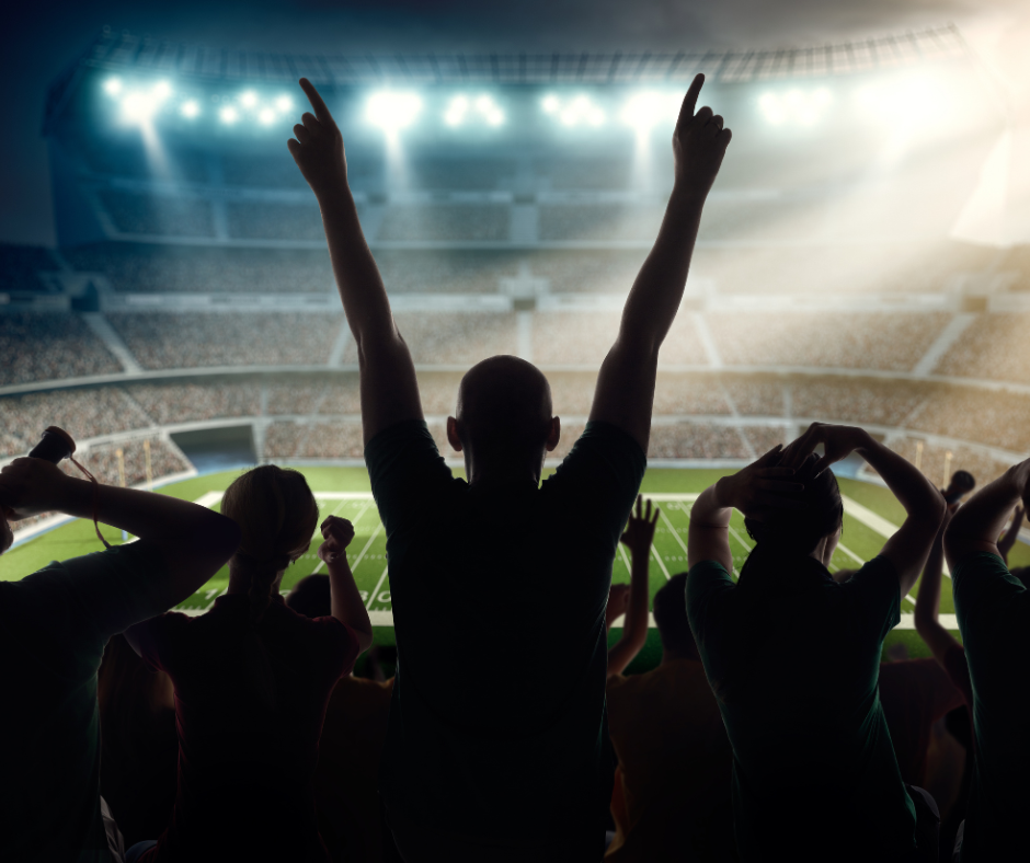 Super fan at a football stadium