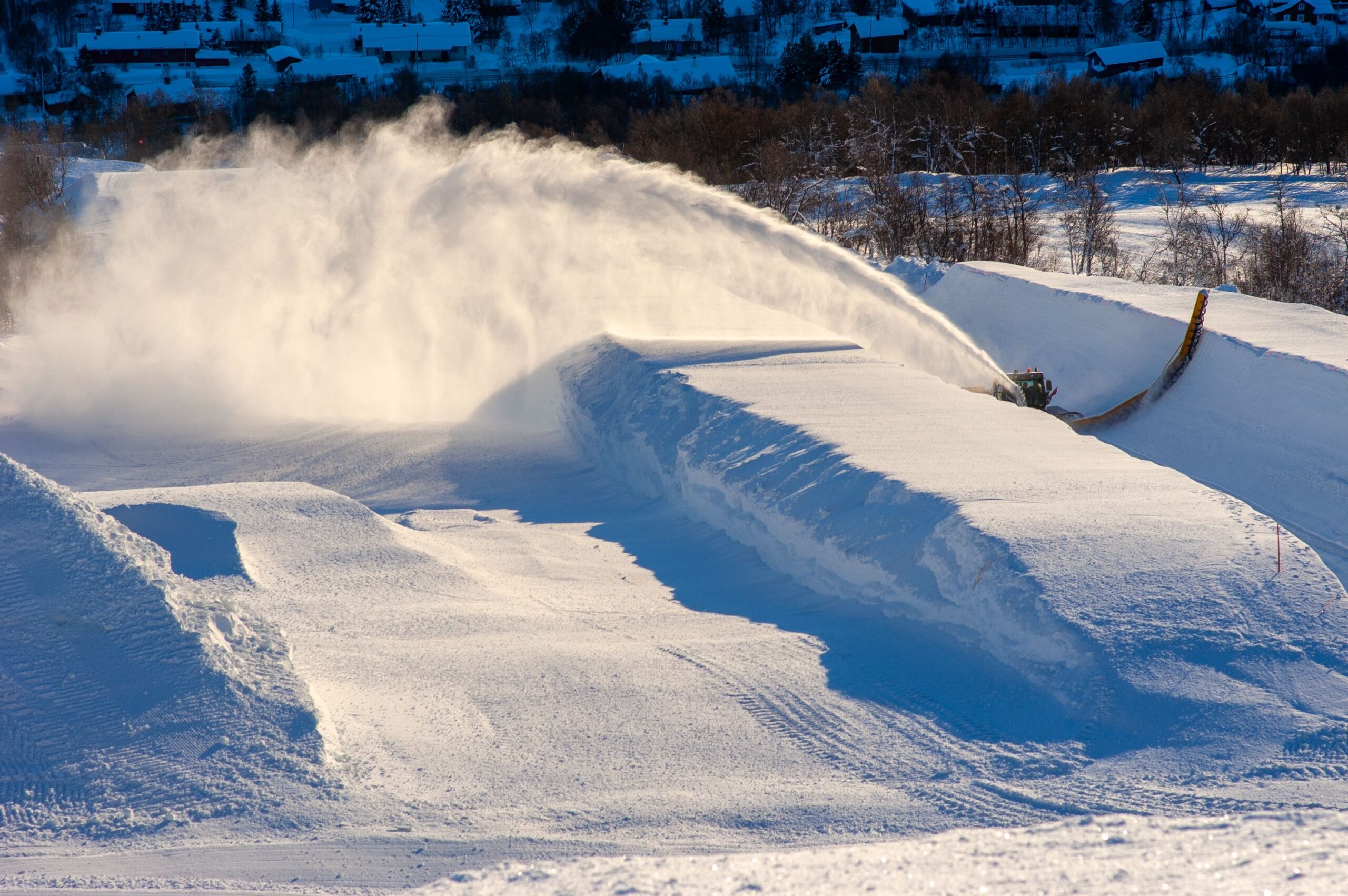 banking snow in ski resorts